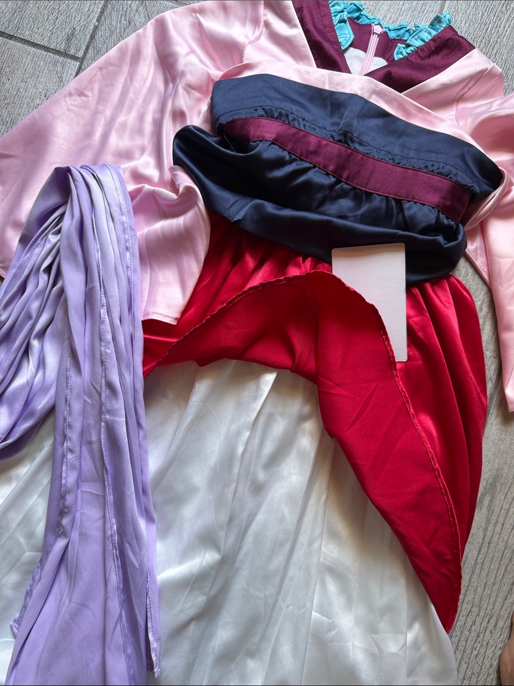 GUC Only Little Once -Disney’s Mulan Satin Layered Dress with Lilac Sash - Picture 4 of 10
